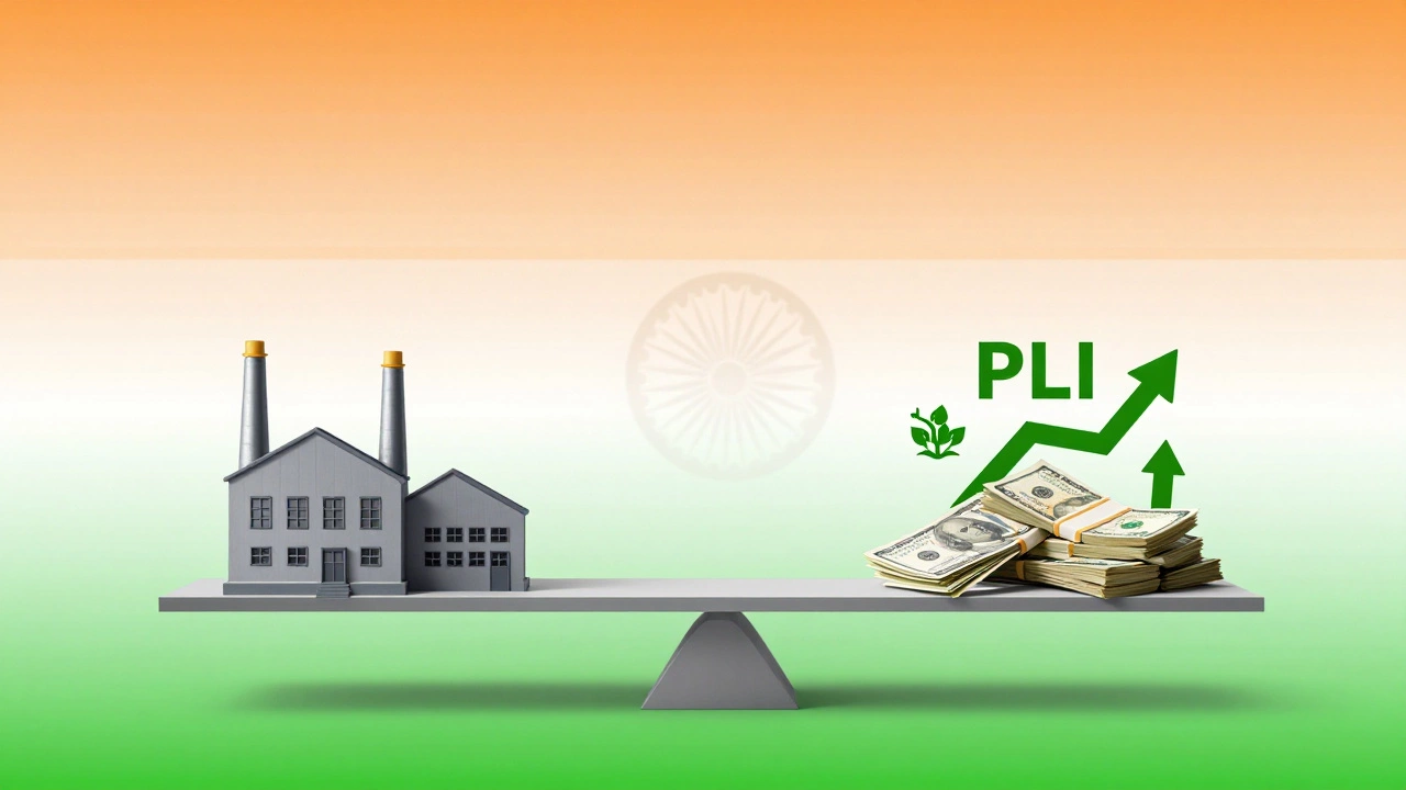 Conceptual scale balancing factory costs against government incentives like cash and land