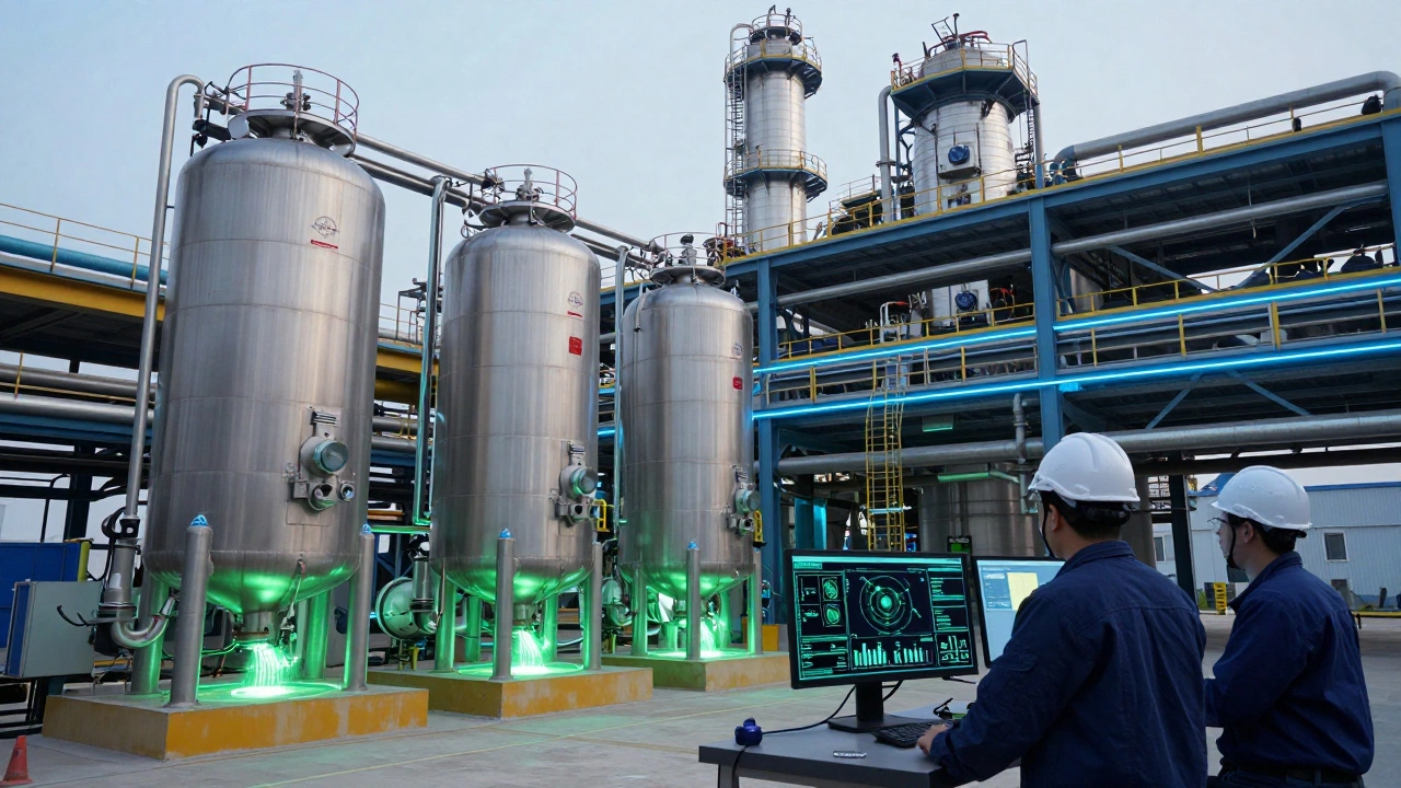 A next-generation hydrogen steel plant with carbon capture systems under construction in Pennsylvania.