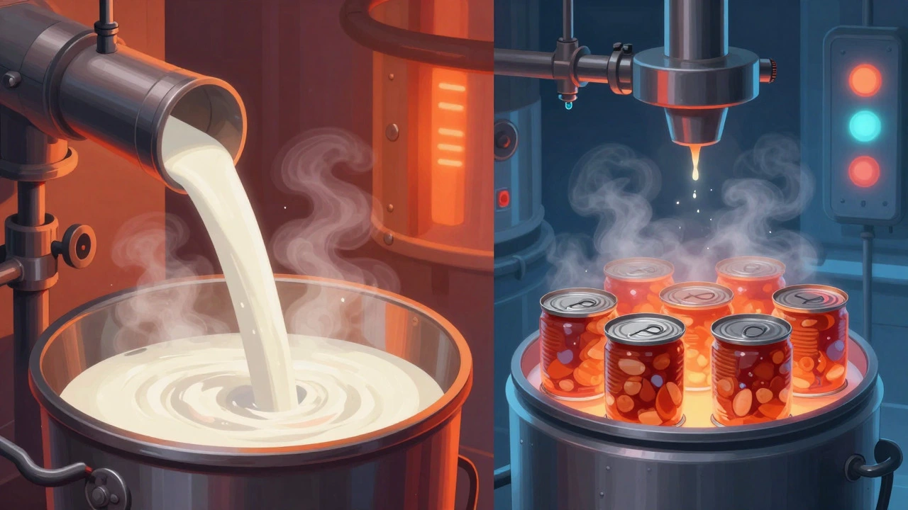Thermal processing equipment showing pasteurization and sterilization stages